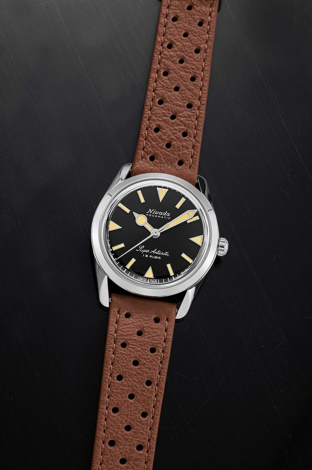 SUPER ANTARCTIC 35MM - BLACK BEIGE LUMINOVA – Nivada Grenchen