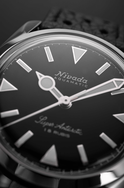 Super Antarctic 35mm - Black White Luminova - Nivada Grenchen