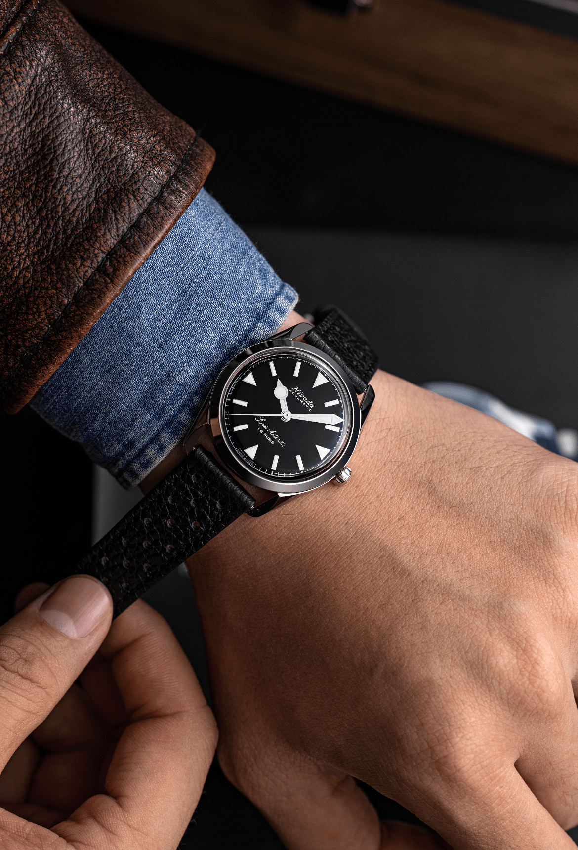 Super Antarctic 35mm - Black White Luminova - Nivada Grenchen