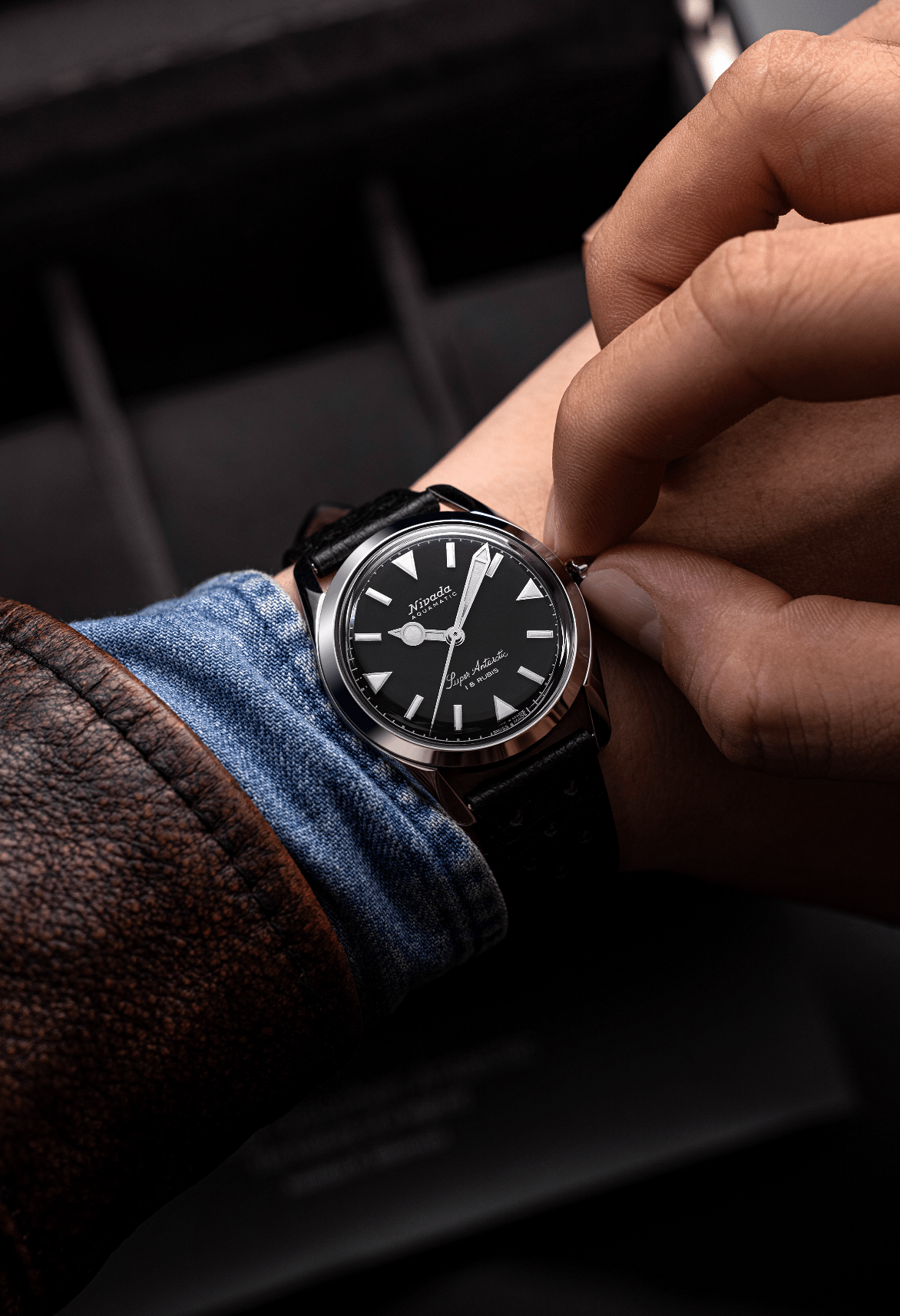 Super Antarctic 35mm - Black White Luminova - Nivada Grenchen