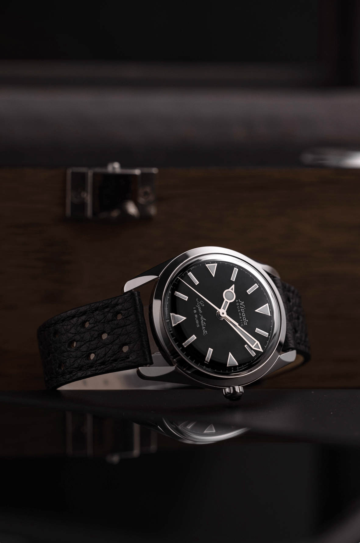 Super Antarctic 35mm - Black White Luminova - Nivada Grenchen