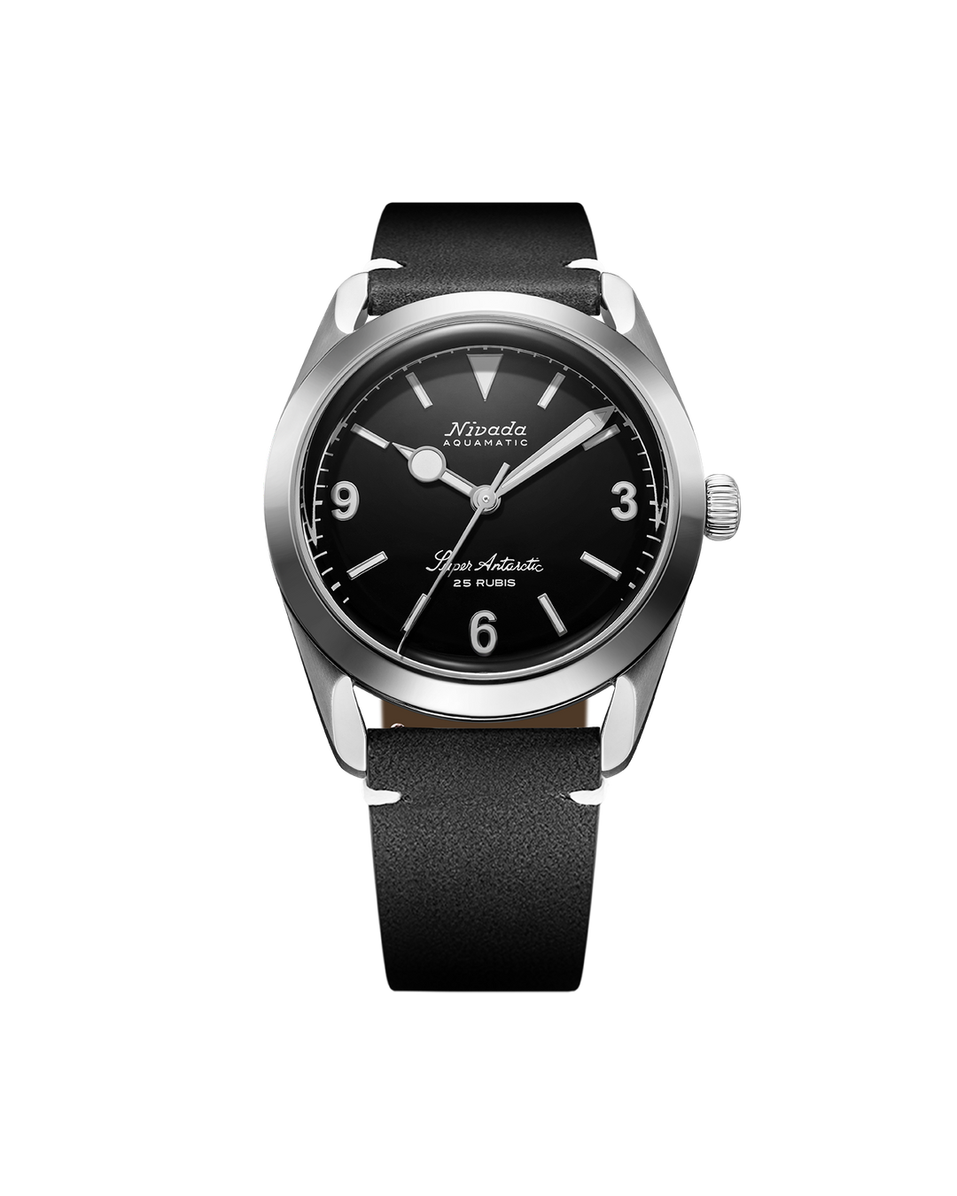 Super Antarctic 3.6.9 Black | White Luminova 38mm – Nivada Grenchen