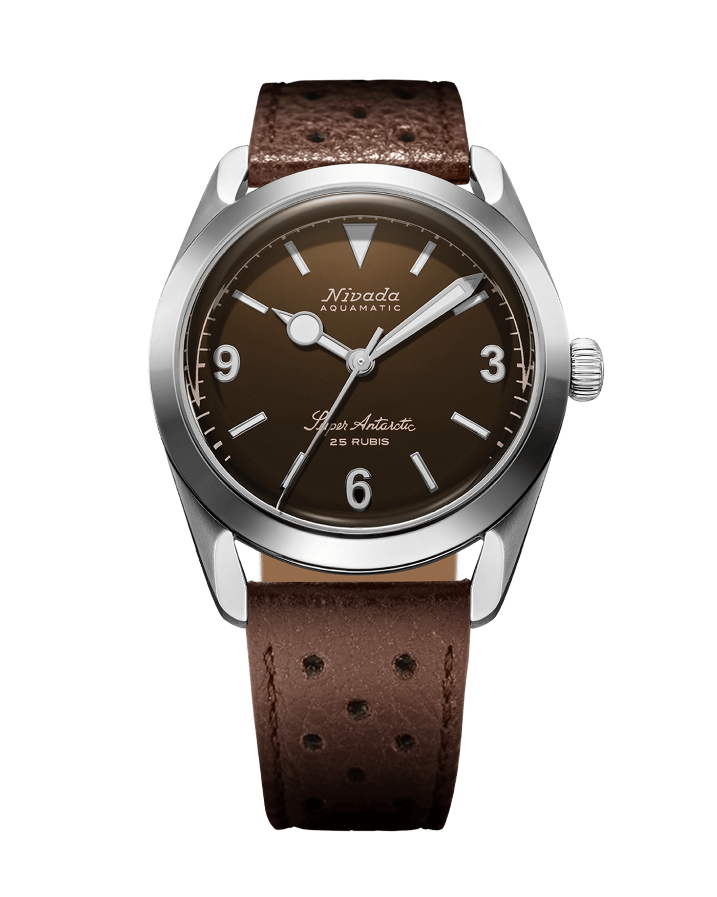 Super Antarctic 3.6.9 Brown No Vintage Effect - White Luminous - Nivada Grenchen