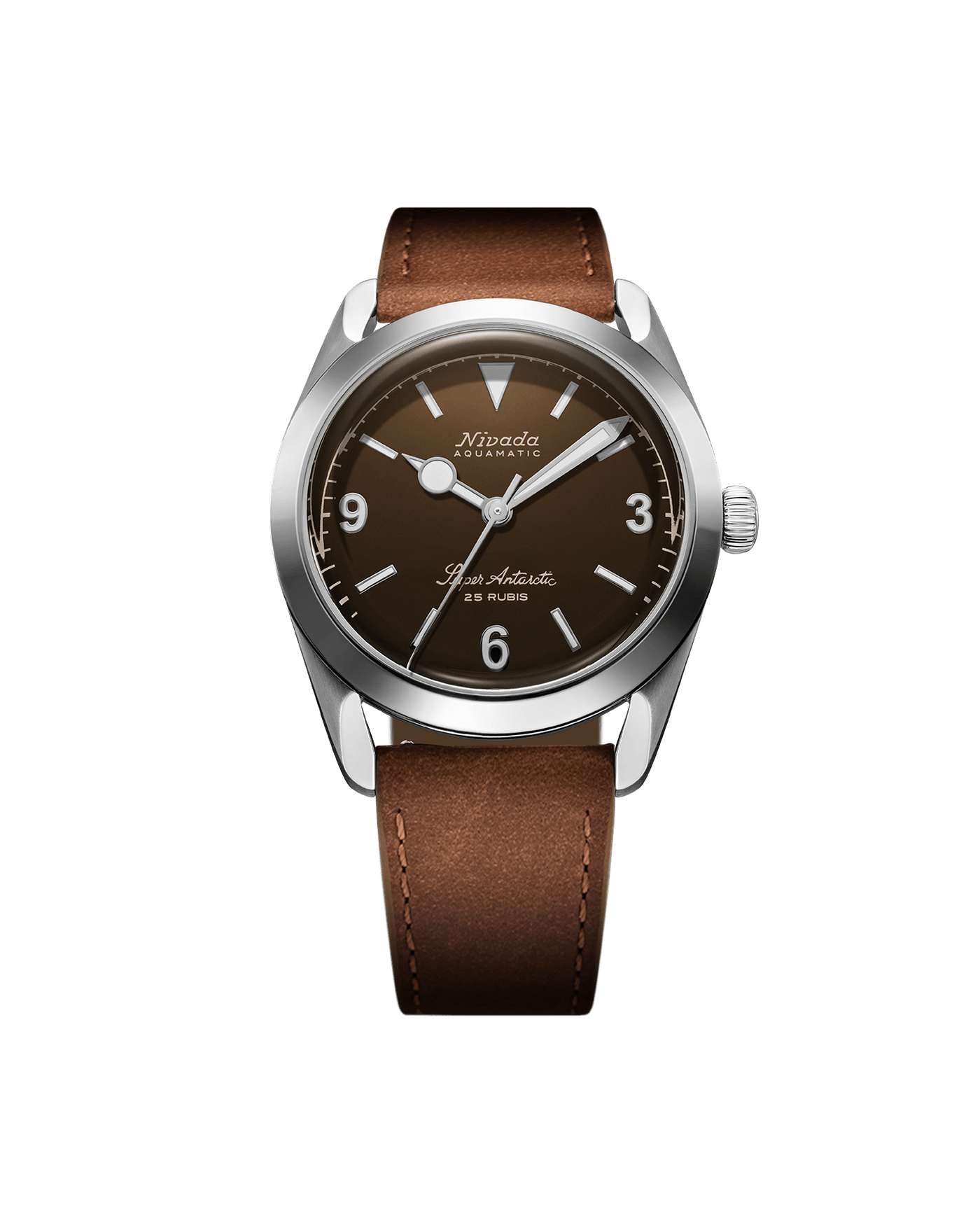 Super Antarctic 3.6.9 Brown No Vintage Effect - White Luminous - Nivada Grenchen