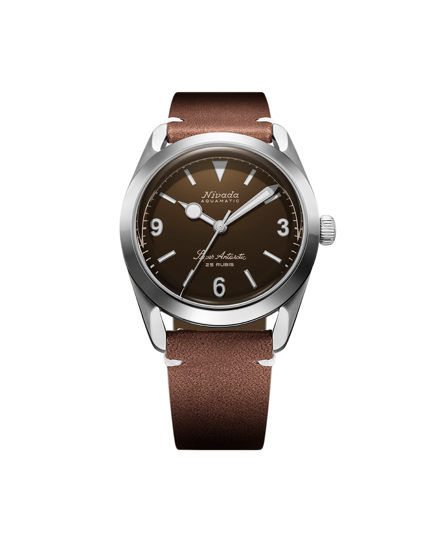 Super Antarctic 3.6.9 Brown No Vintage Effect - White Luminous - Nivada Grenchen