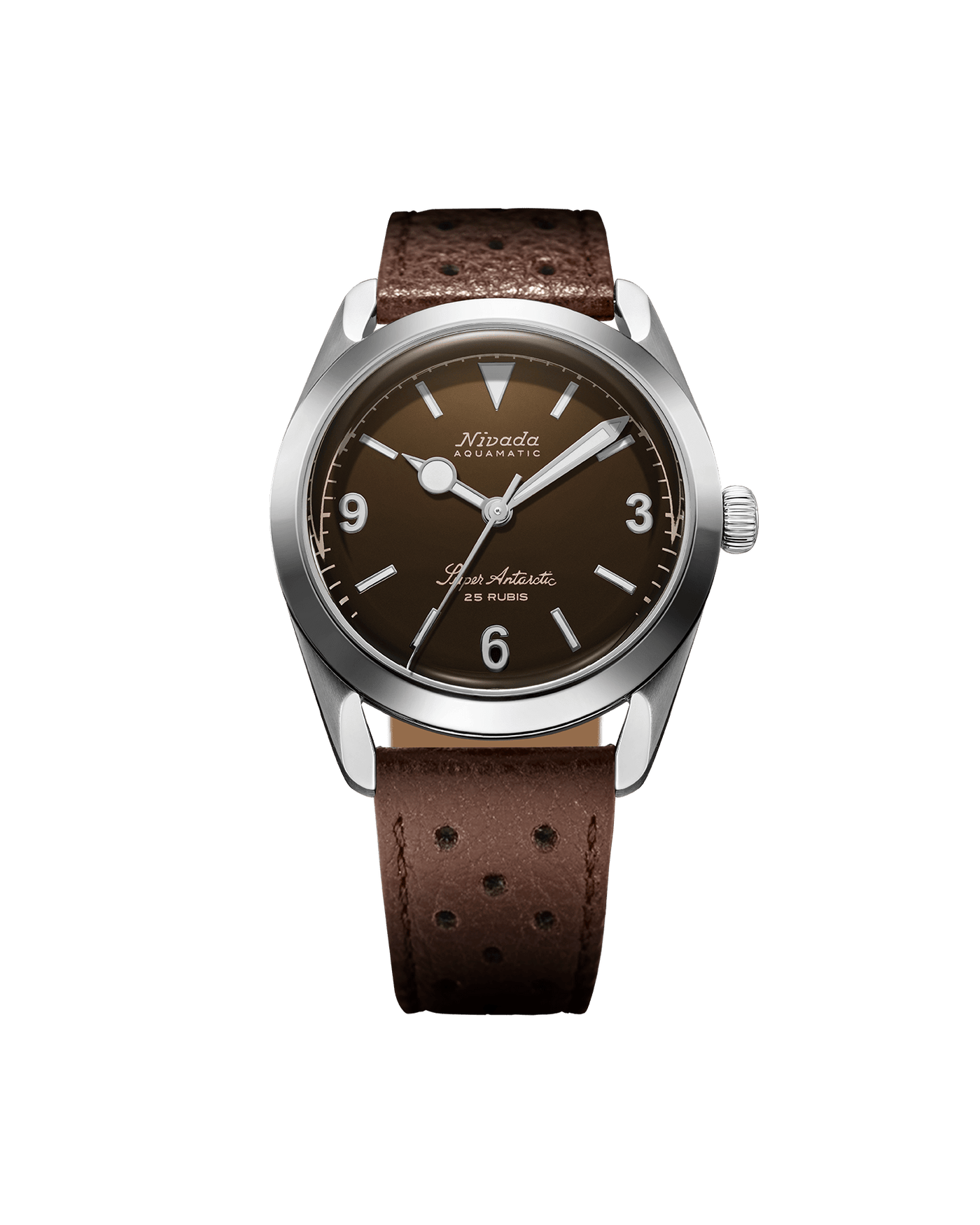 Super Antarctic 3.6.9 Brown No Vintage Effect - White Luminous - Nivada Grenchen