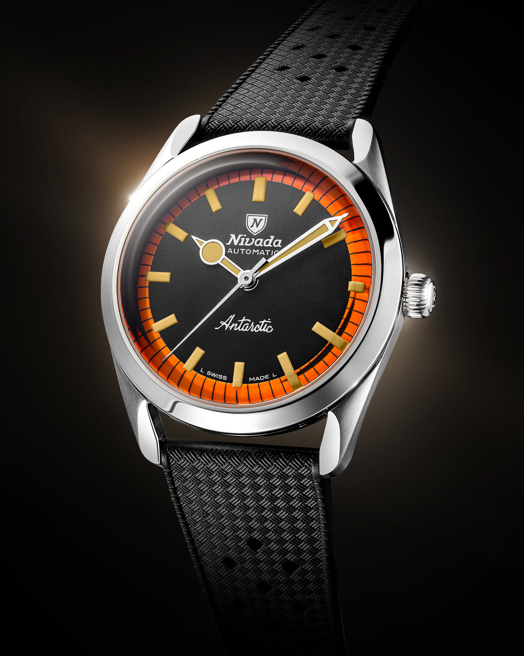 NATAL DESIGN×sûdsns Super Antarctic Black Orange 38mm – Nivada Grenchen