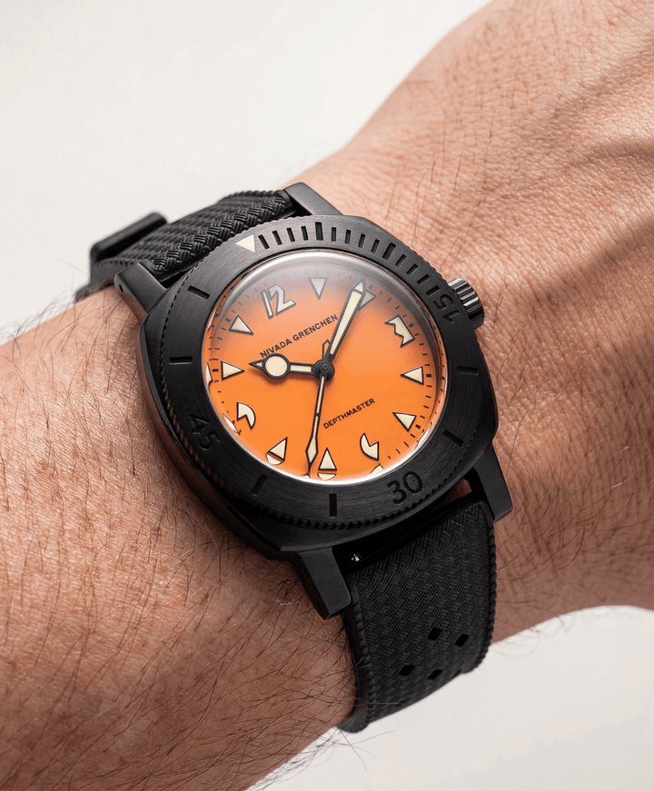 tropical  フランス語　黒枠　インクド② TROPIC BLACK RUBBER STRAP - ALL COLLECTIONS – Nivada Grenchen