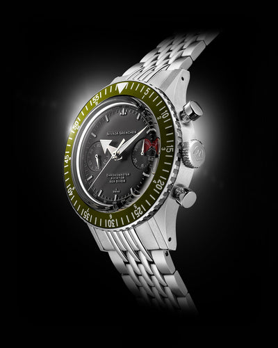 WHITE BROAD ARROW INTER.BEZEL 38mm - MANUAL - Nivada Grenchen