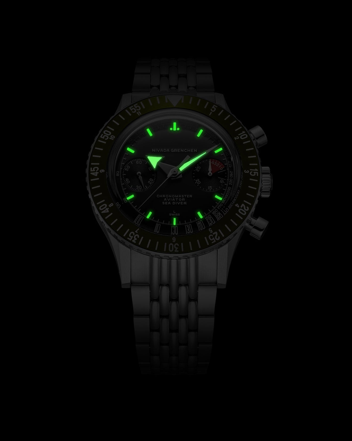 WHITE BROAD ARROW INTER.BEZEL 38mm - MANUAL - Nivada Grenchen