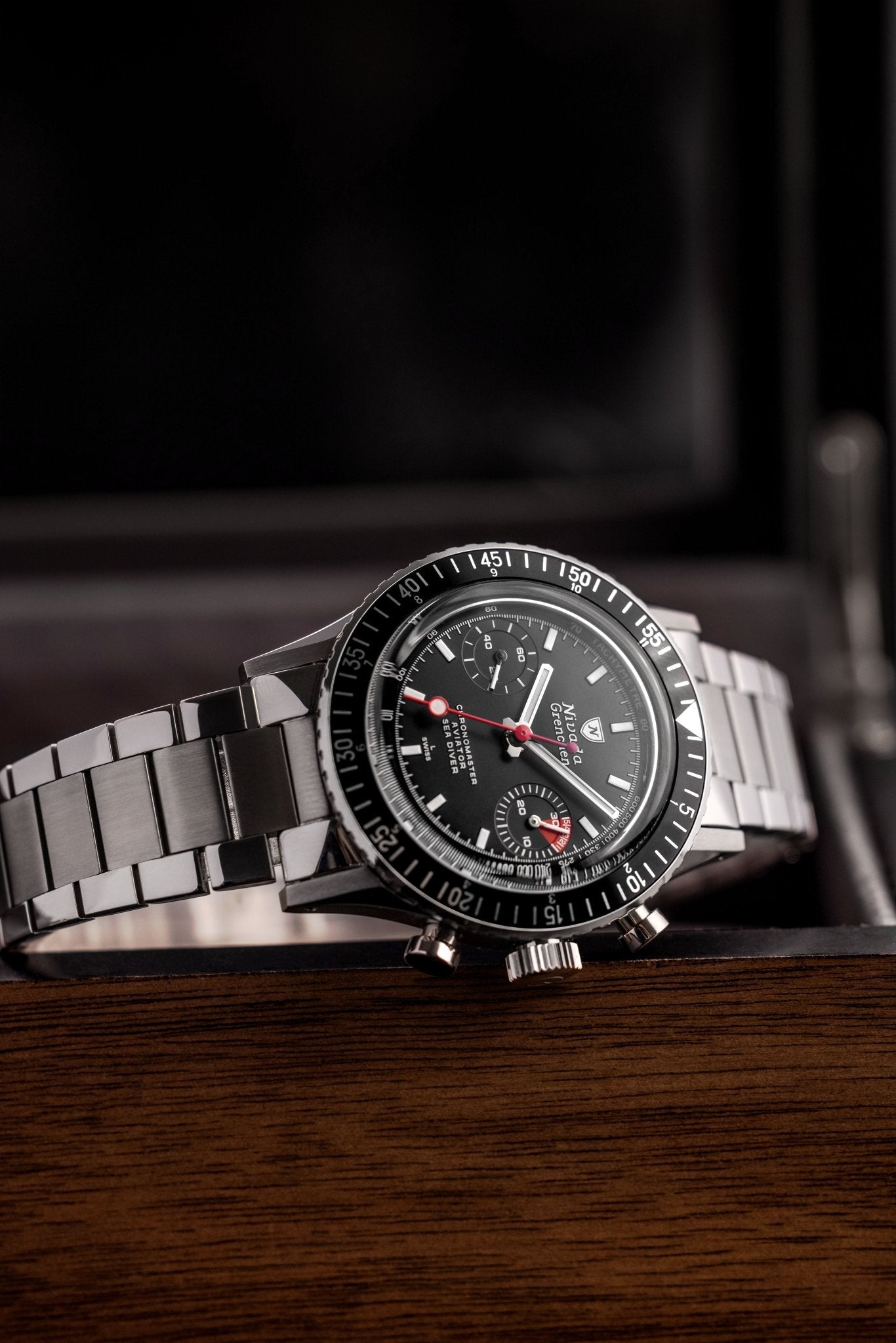 White Lollipop Manual INTER.BEZEL - Nivada Grenchen