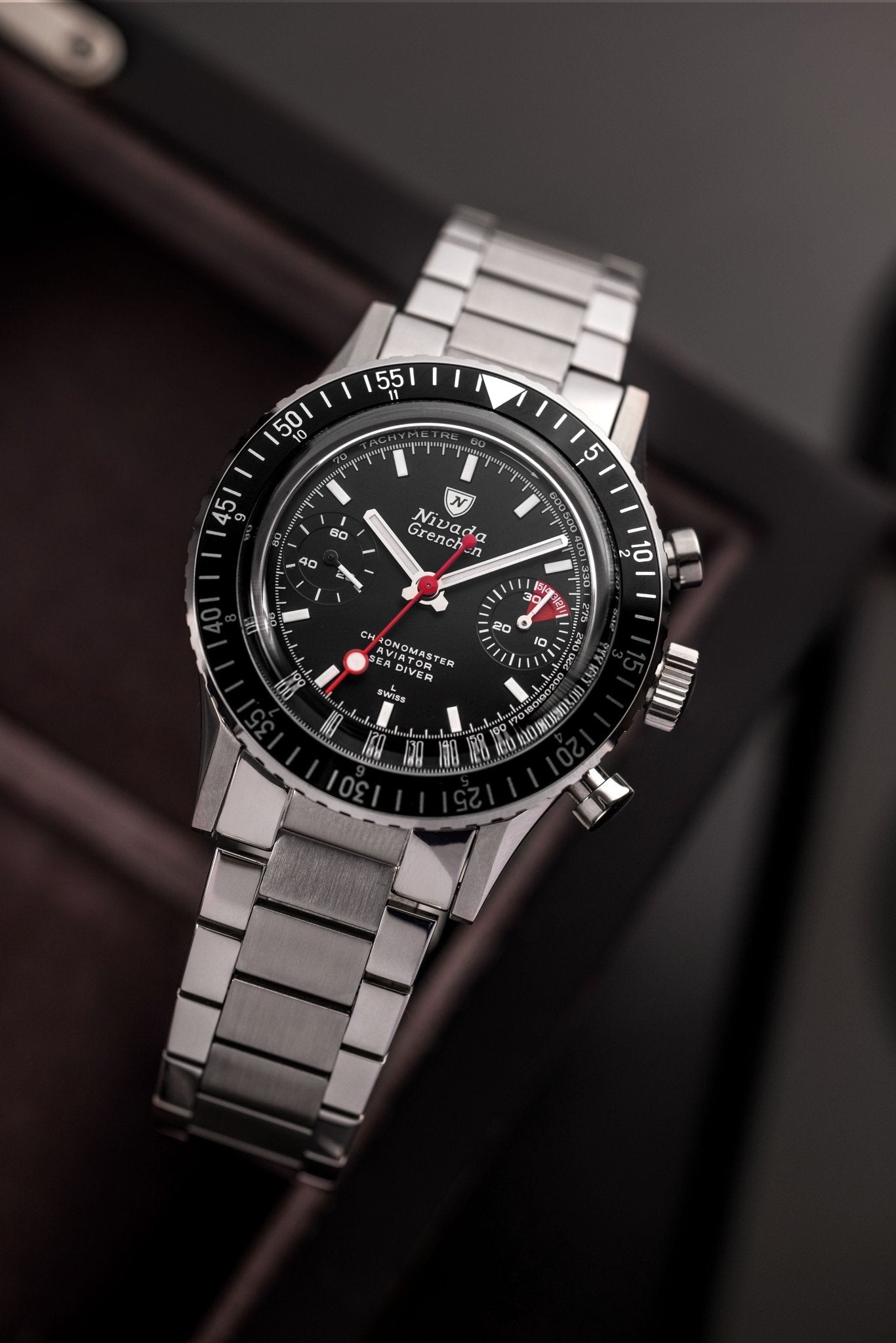 White Lollipop Manual INTER.BEZEL - Nivada Grenchen