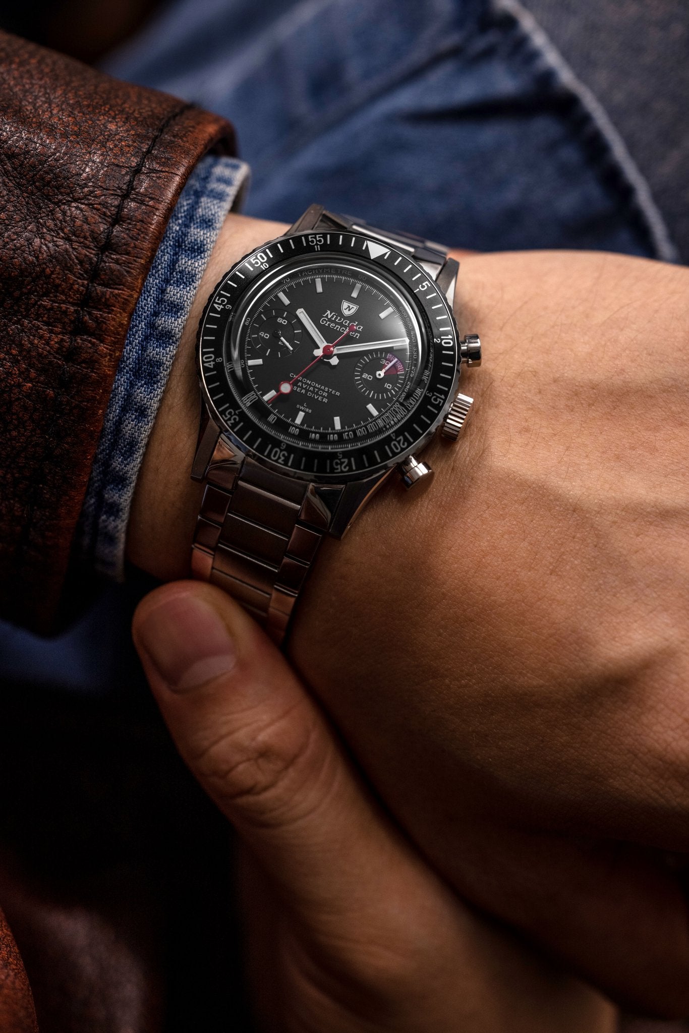 White Lollipop Manual INTER.BEZEL - Nivada Grenchen