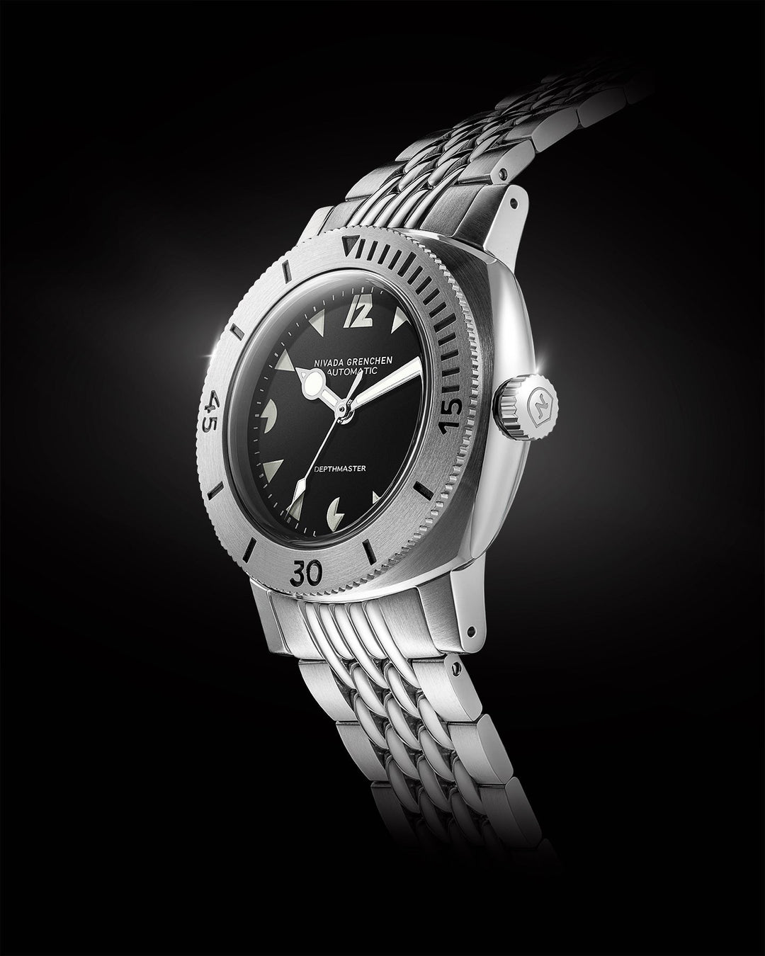 White Art Deco Dive automatic watch – Nivada Grenchen
