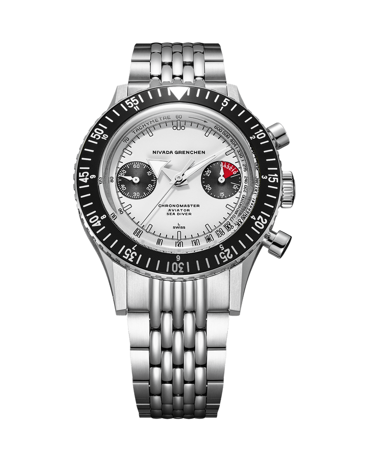 WHITE PANDA INTER.BEZEL 38mm - MANUAL – Nivada Grenchen WHITE PANDA INTER.BEZEL 38mm - MANUAL – Nivada Grenchen