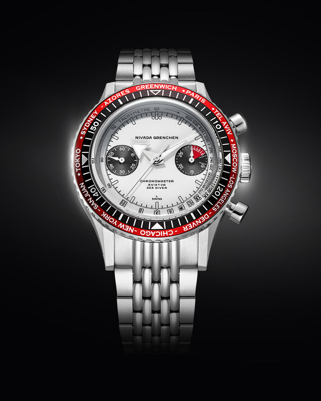 WHITE PANDA INTER.BEZEL 38mm - MANUAL – Nivada Grenchen