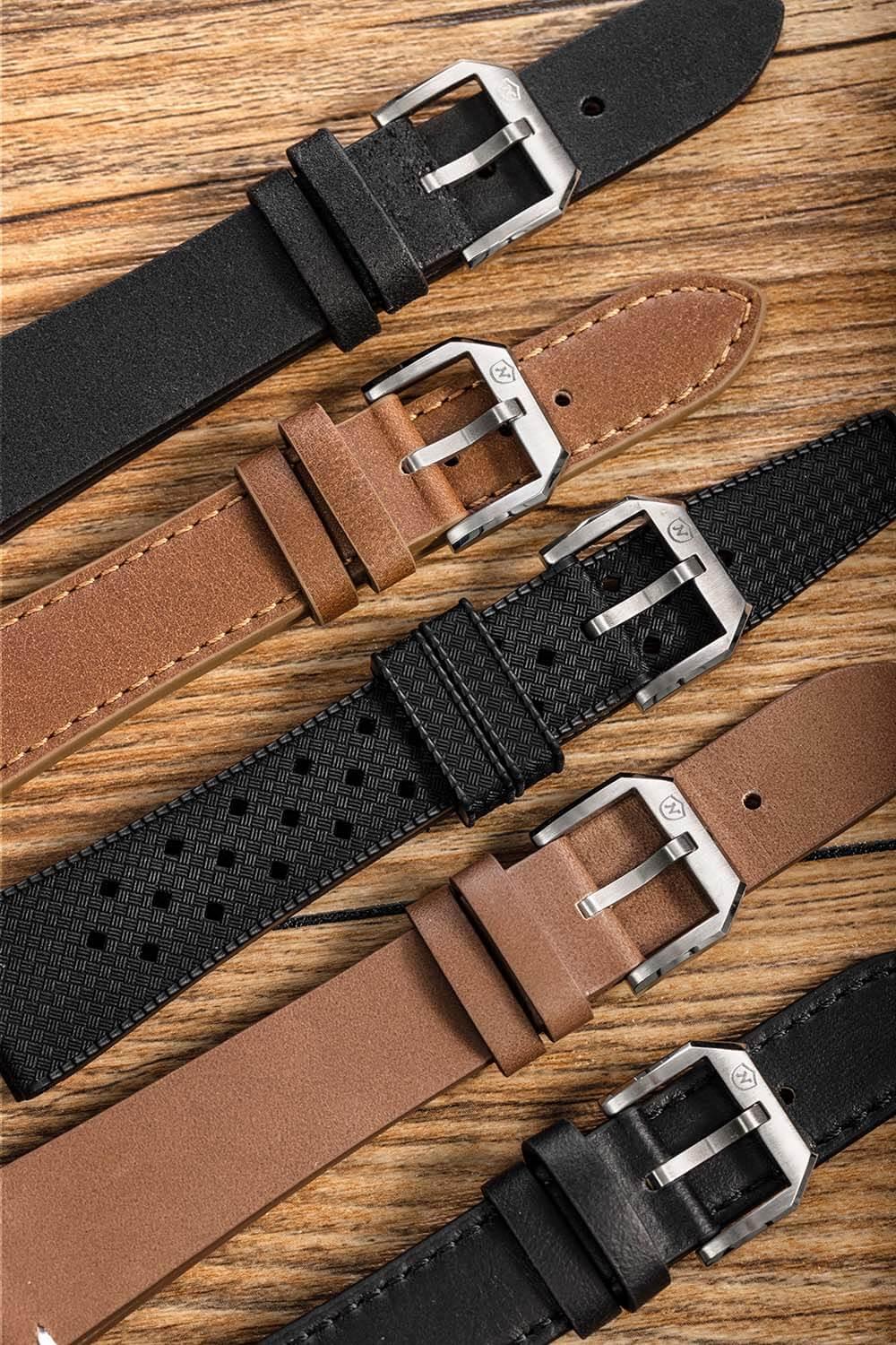 BLACK LEATHER STRAP - ALL COLLECTIONS – Nivada Grenchen