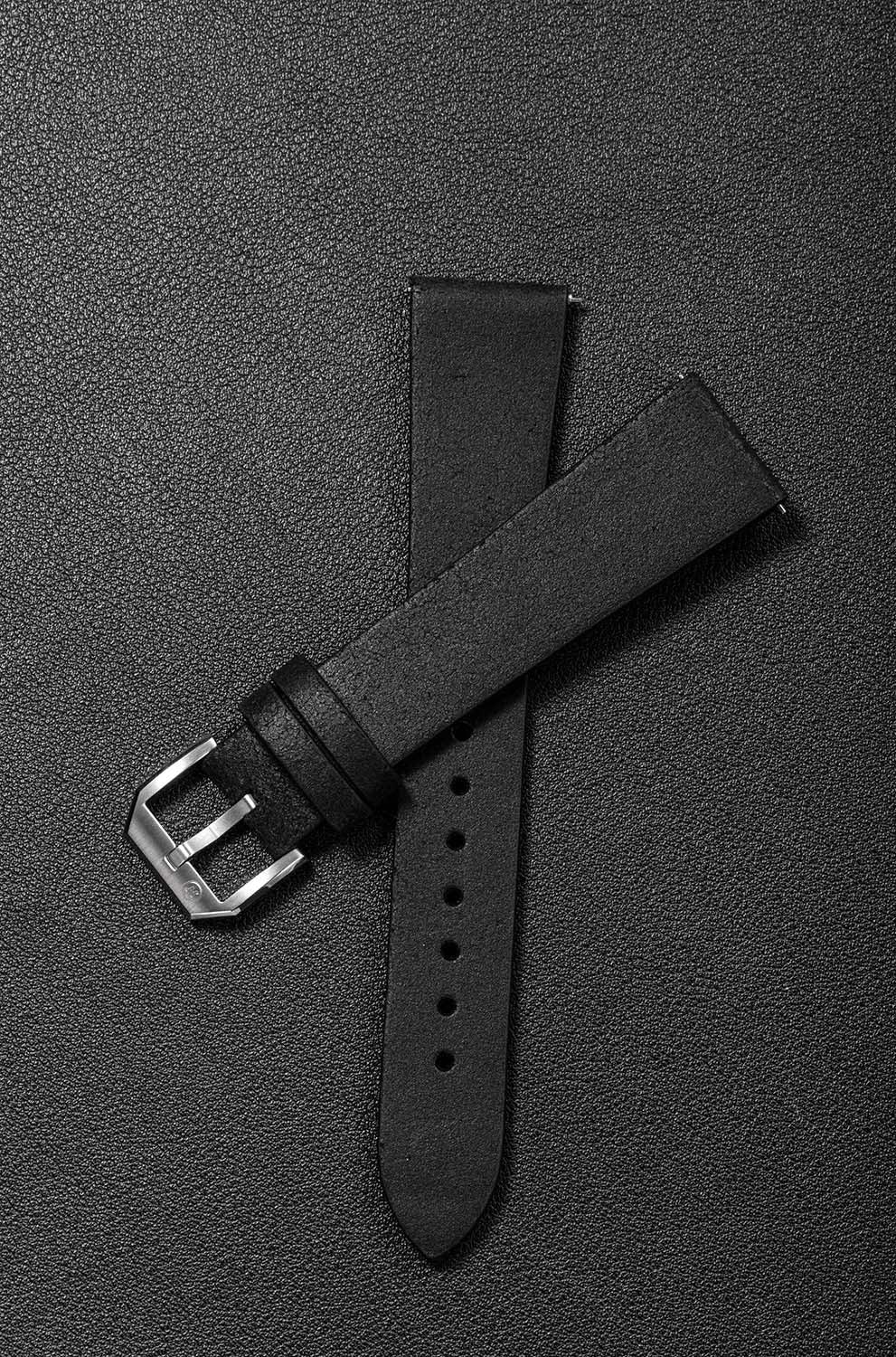 Black Leather Strap - Nivada Grenchen