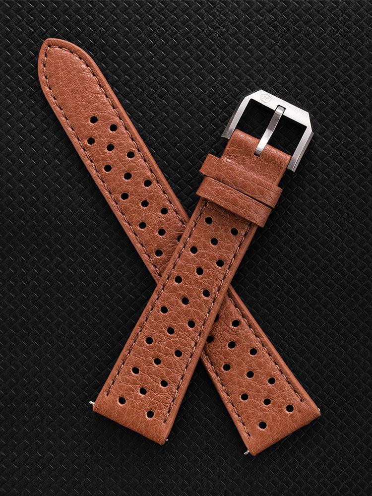 【R&B】Race Brown Tender Love Chocolate Brown Racing Horween Leather Watch Band – Barton Watch Bands