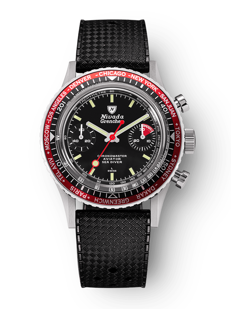 Chronomaster Aviator Sea Diver - Red/Green/Blue & Gmt Bezels - Nivada Grenchen