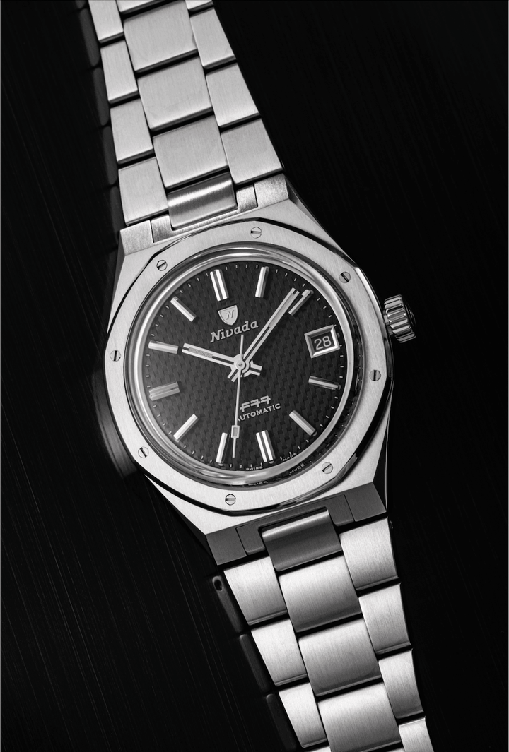 F77 Black With Date – Nivada Grenchen