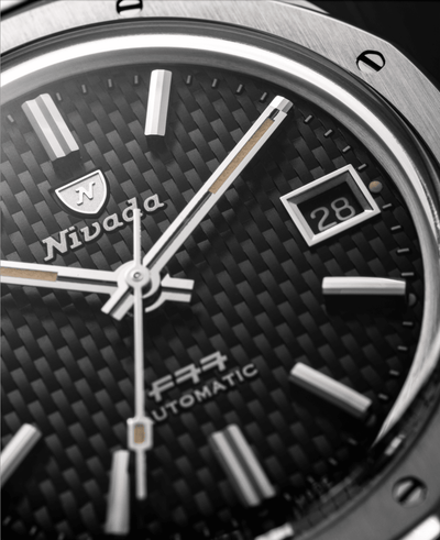 F77 Black With Date - Nivada Grenchen