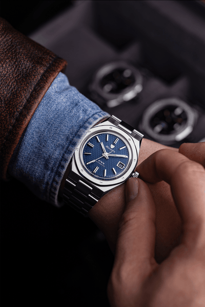 F77 Blue With Date - Nivada Grenchen