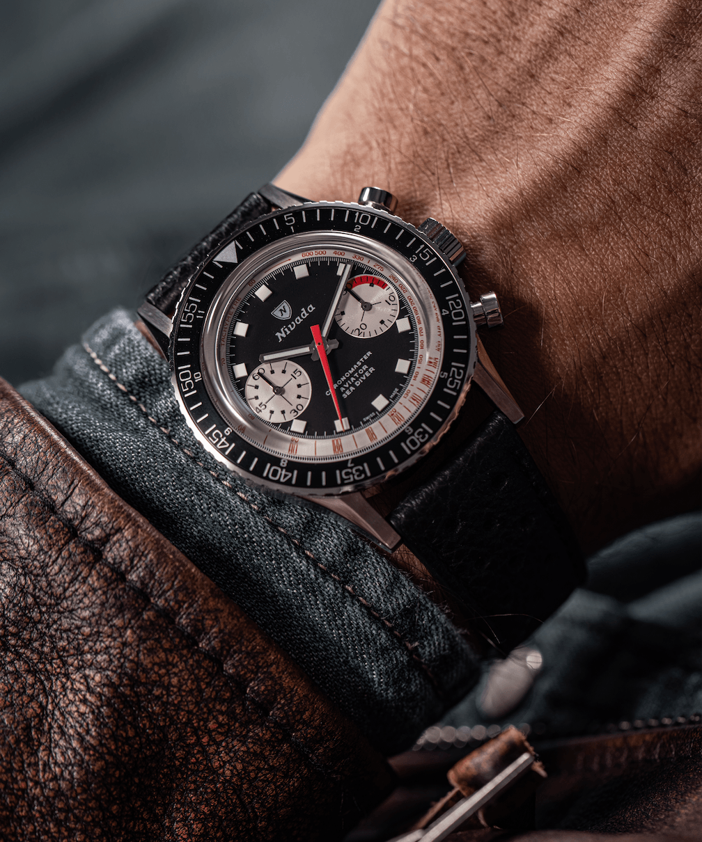 b*b様 Eve着用　18AW discovered Remake pullov The Reverse Panda Chronograph Watch – Nivada Grenchen