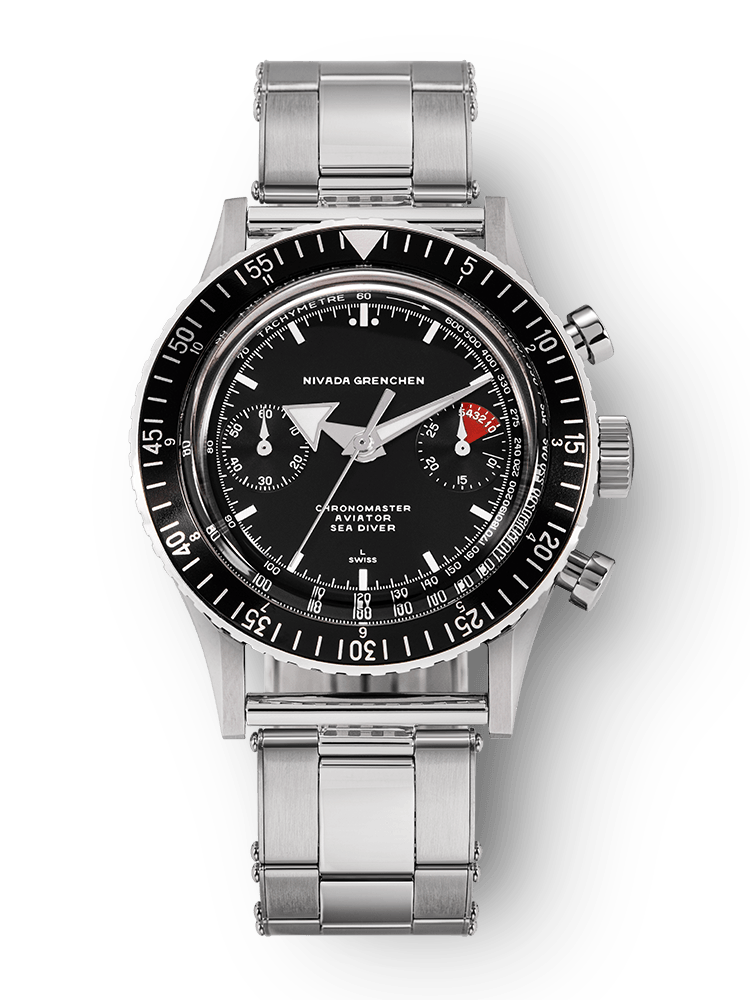 White Broad Arrow INTER.BEZEL - Manual - Nivada Grenchen