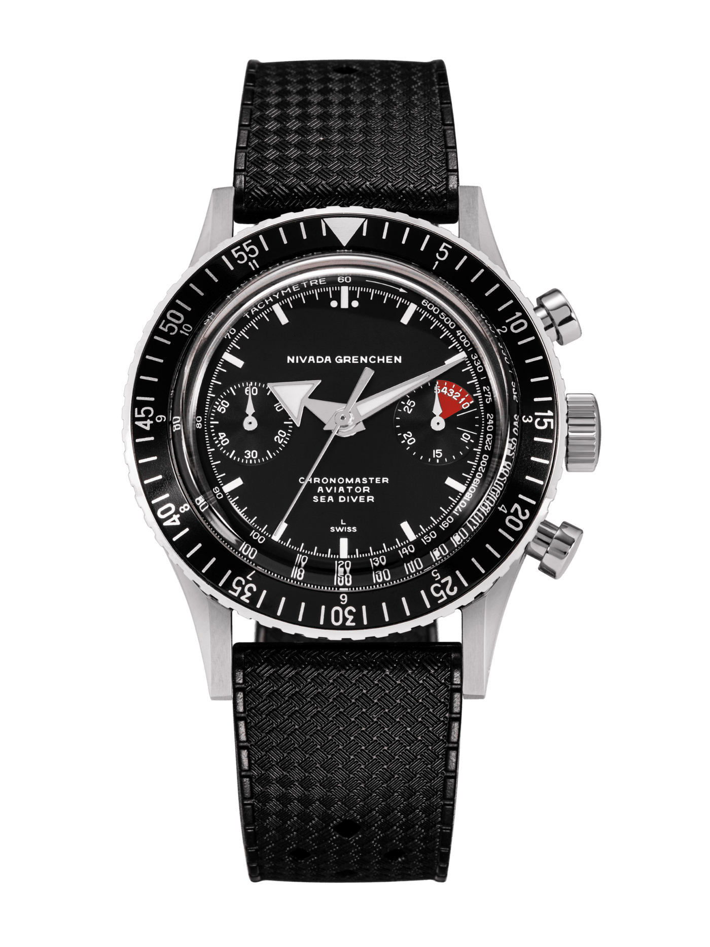 White Broad Arrow INTER.BEZEL - Manual - Nivada Grenchen