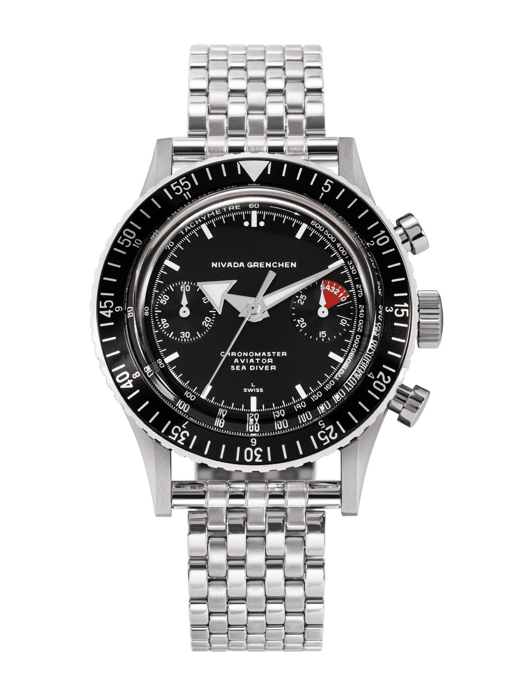 WHITE BROAD ARROW INTER.BEZEL 38mm - MANUAL – Nivada Grenchen