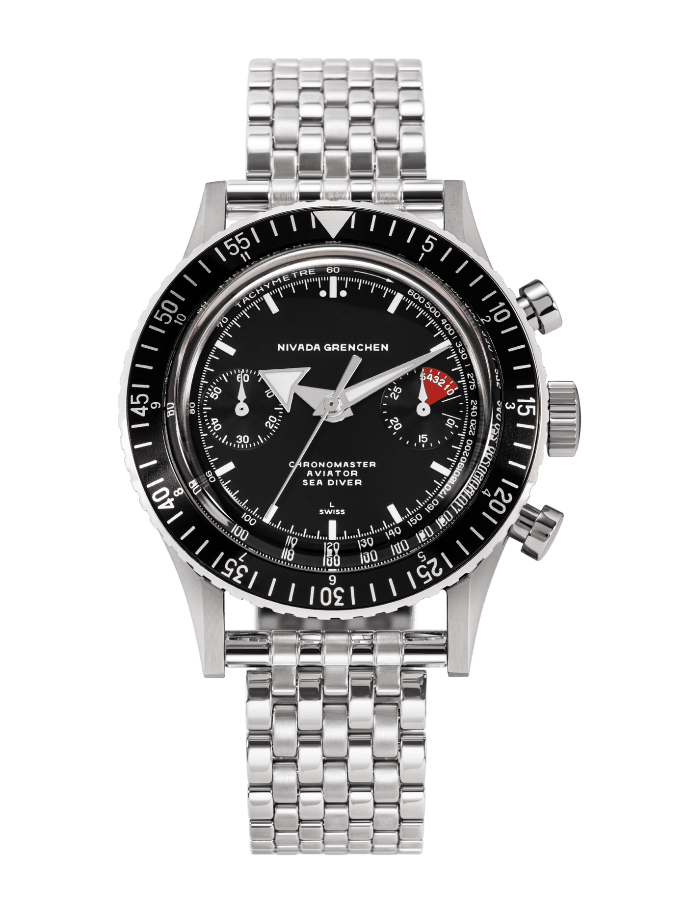 White Broad Arrow INTER.BEZEL - Manual - Nivada Grenchen