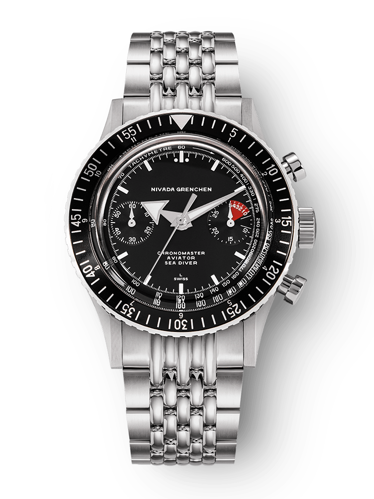 White Broad Arrow INTER.BEZEL - Manual - Nivada Grenchen