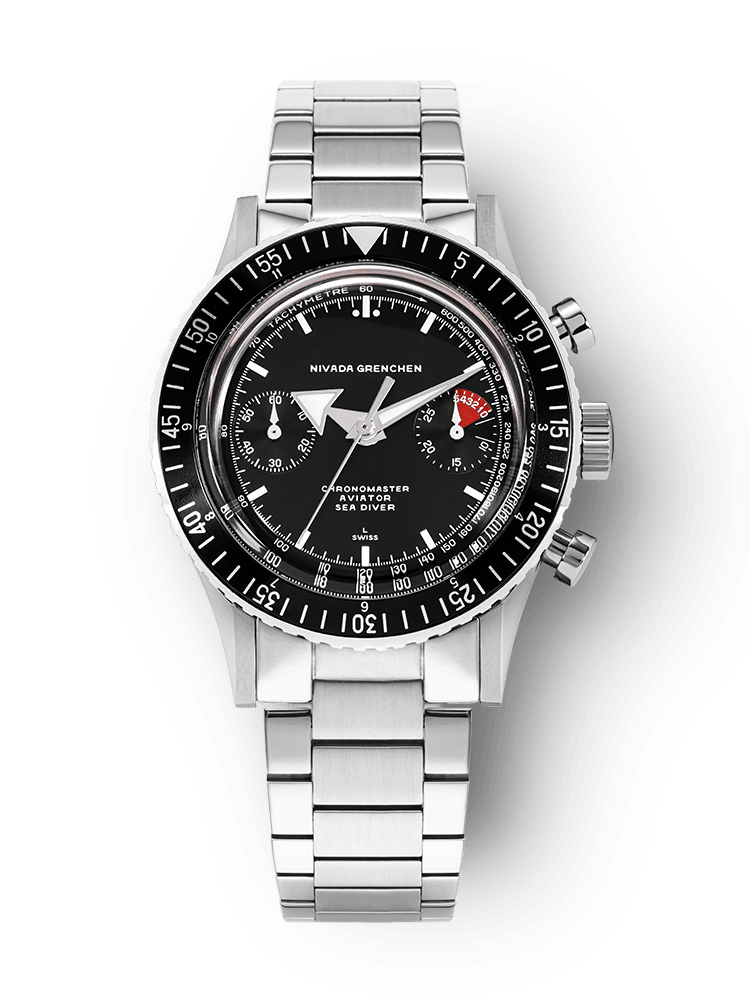 White Broad Arrow INTER.BEZEL - Manual - Nivada Grenchen