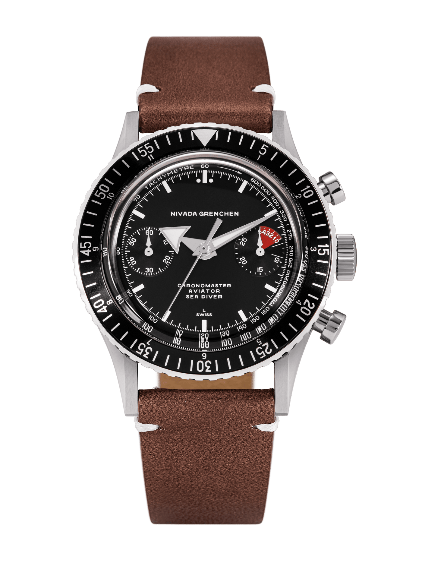 White Broad Arrow INTER.BEZEL - Manual - Nivada Grenchen