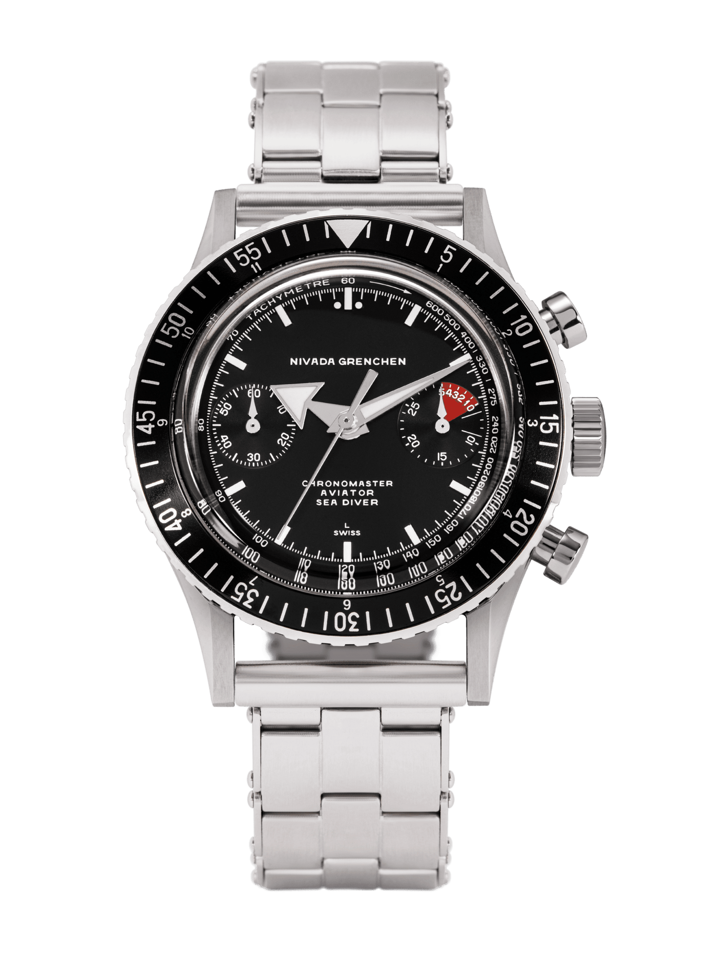 White Broad Arrow INTER.BEZEL - Manual - Nivada Grenchen