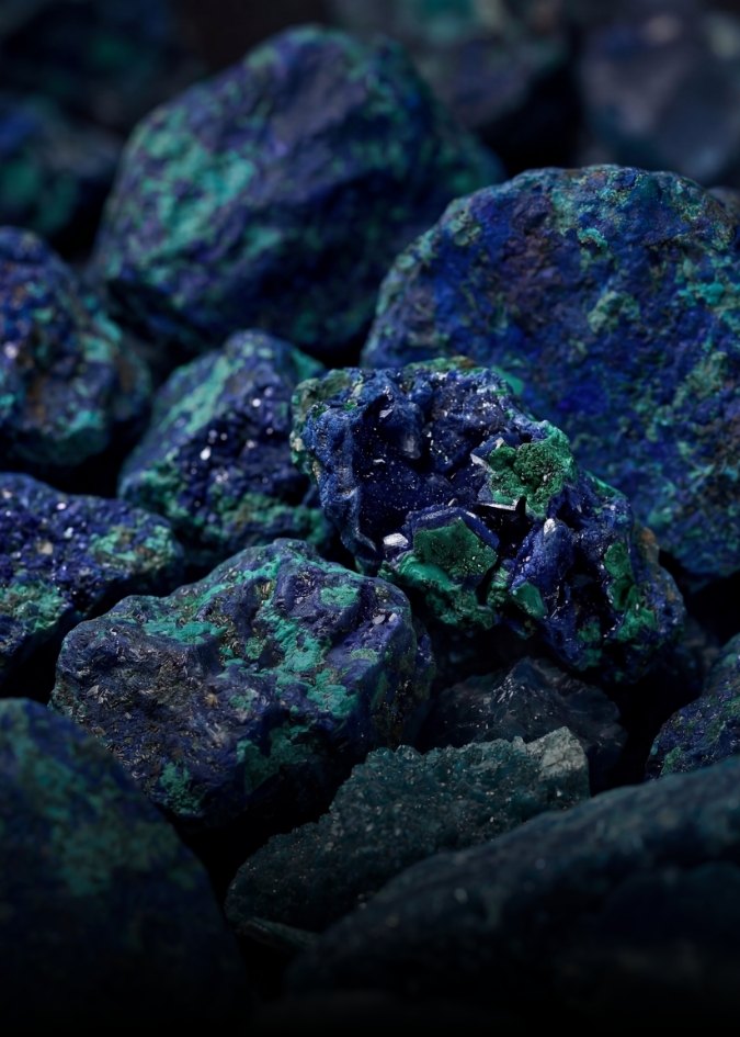Raw azurite mineral