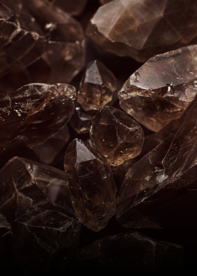 Raw smoky quartz mineral